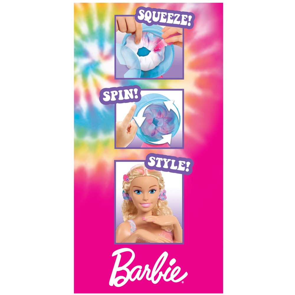 Barbie - tete a coiffer tie-dye blonde, jeux d'imitation