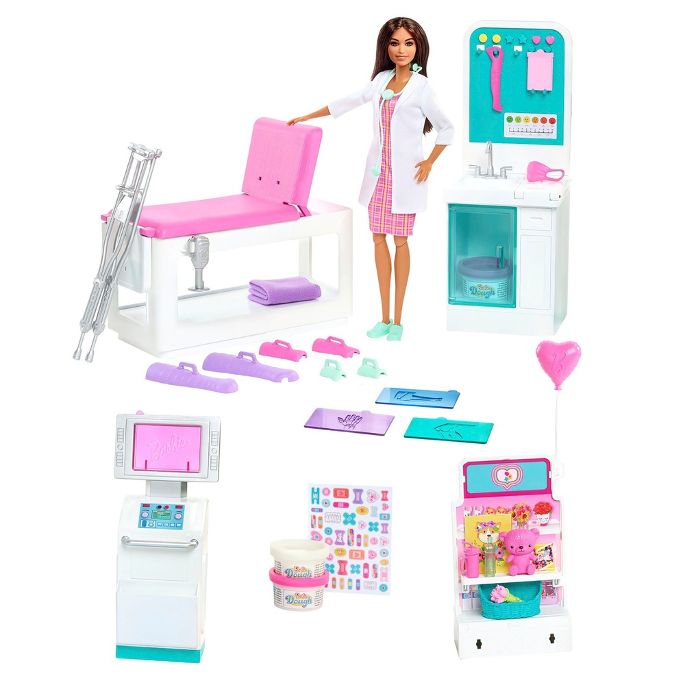 Barbie Fast Cast Clinic Playset with Barbie Doctor Doll | Smyths Toys UK