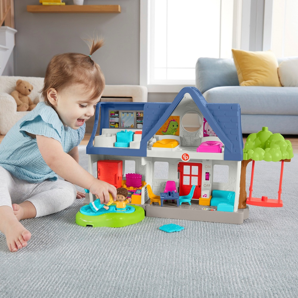Fisher-Price Little People Baby's Day Story Set, 2 in 1 book and playset  with baby figure for toddlers and preschool kids