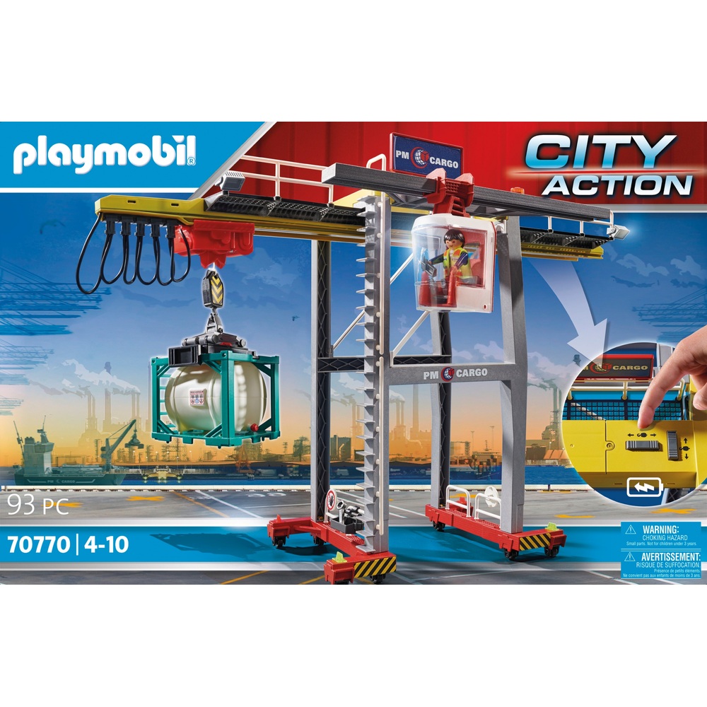 Playmobil 70770 City Action Portalkran mit Containern Cargo Spielzeug Zubehör 