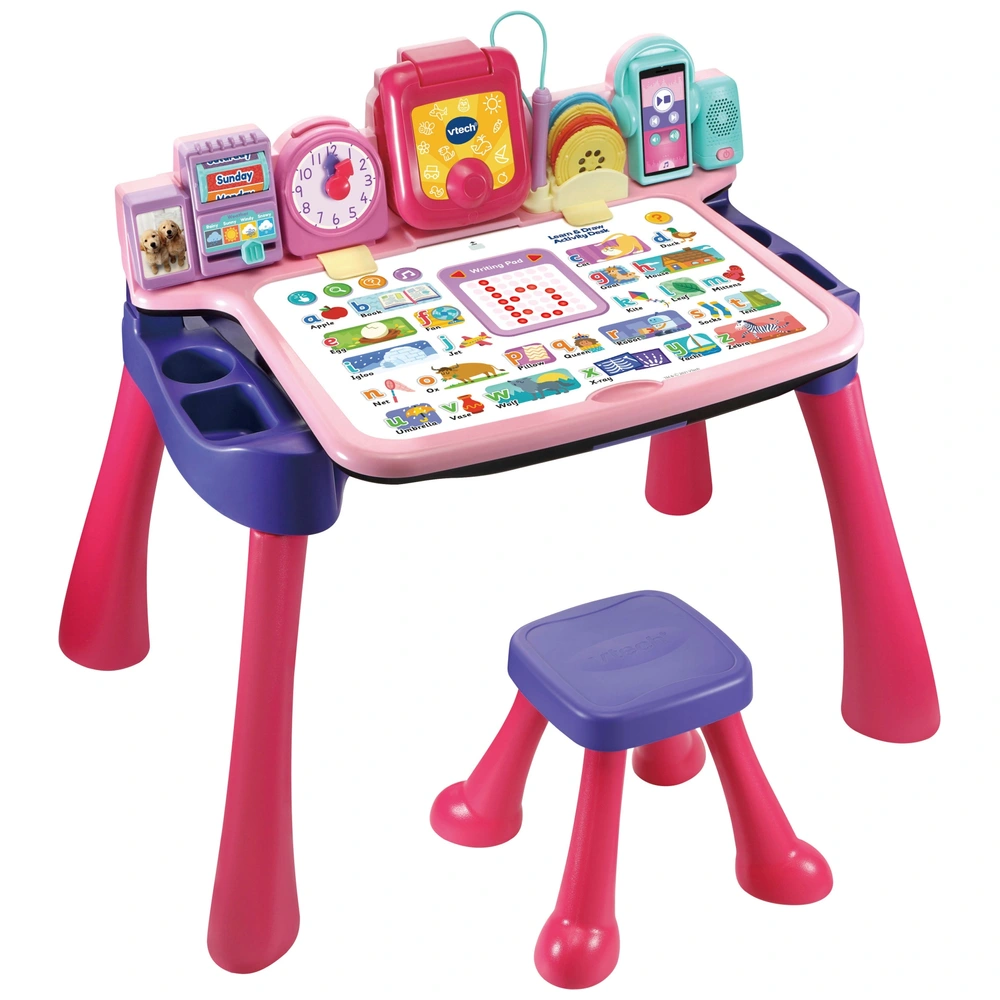 VTech Learn Draw Activity Desk Pink Smyths Toys Ireland