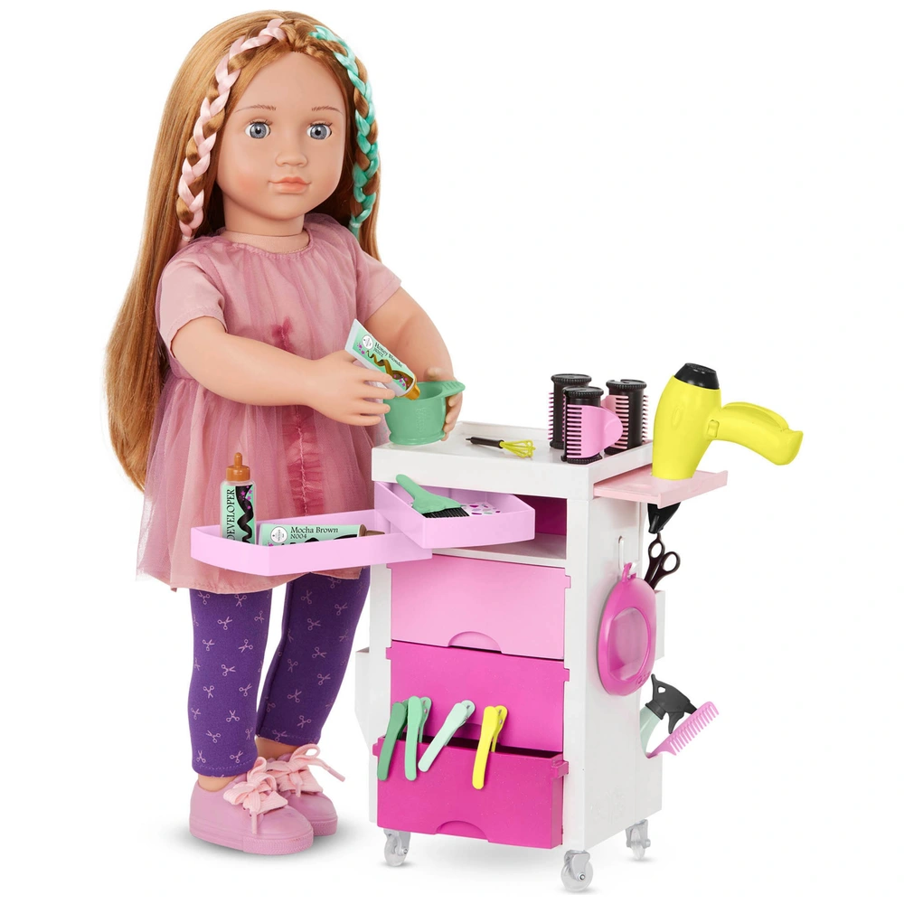 Our Generation Salon Cart and Hair Styling Accessories Playset