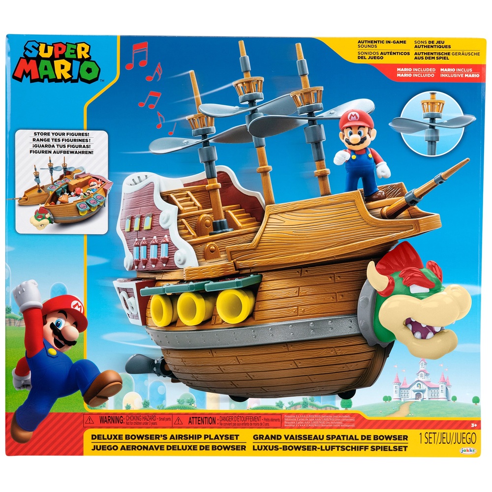 Super Mario speelgoed luchtschip speelset geluid en figuurtje | Smyths Toys Nederland