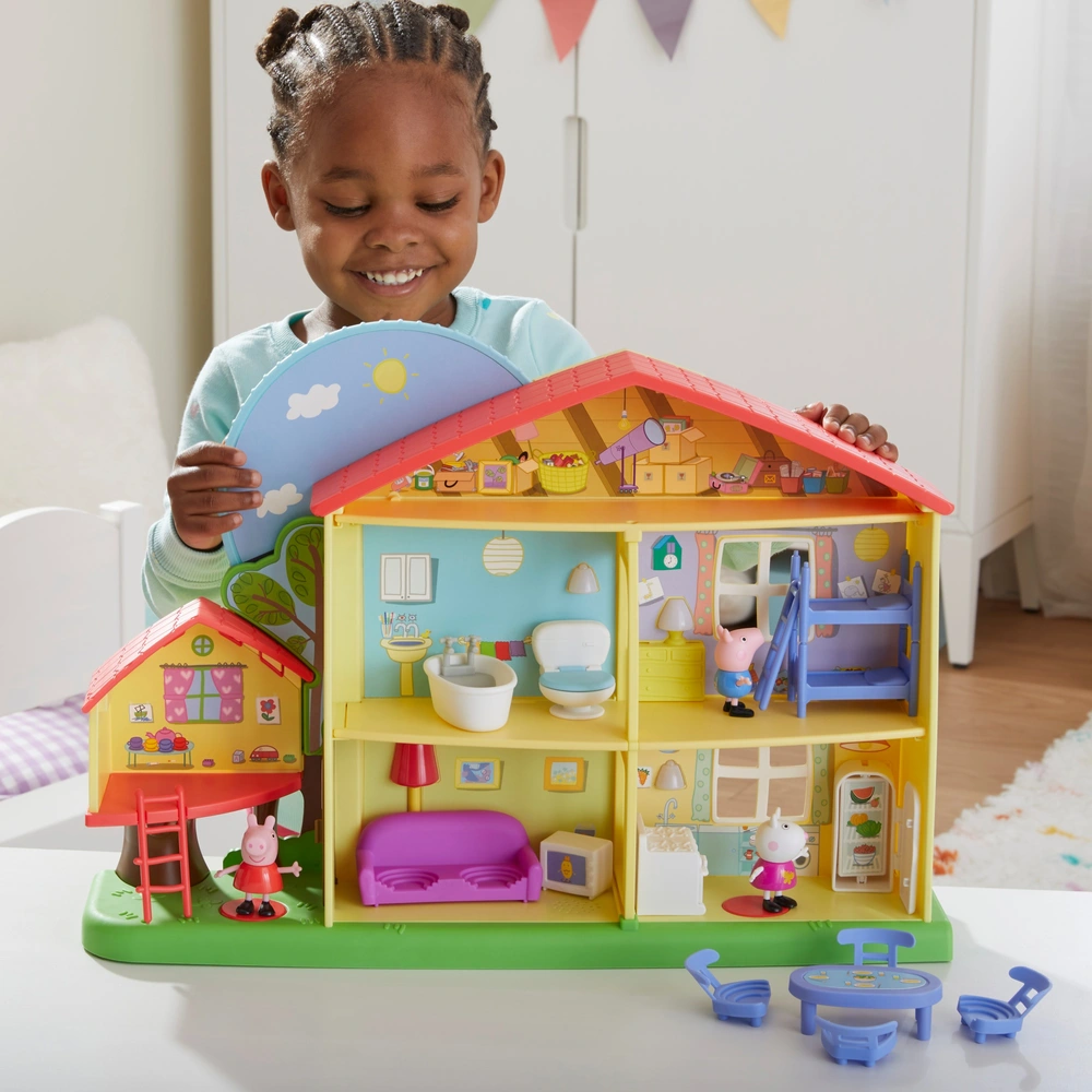 Peppa Pig Playset Peppa's Playtime to Bedtime House Smyths Toys UK