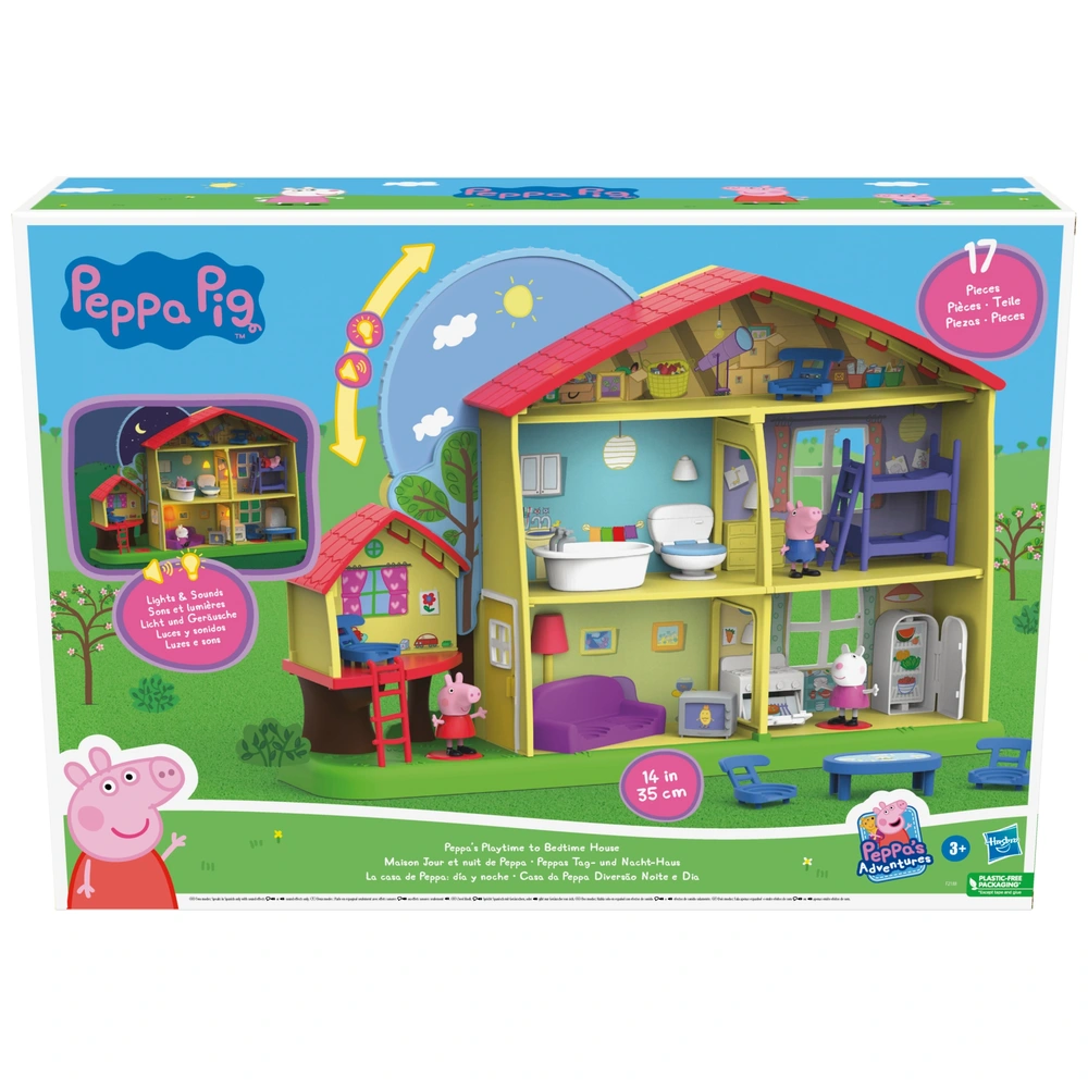 Peppa Pig Playset Peppa's Playtime to Bedtime House Smyths Toys UK