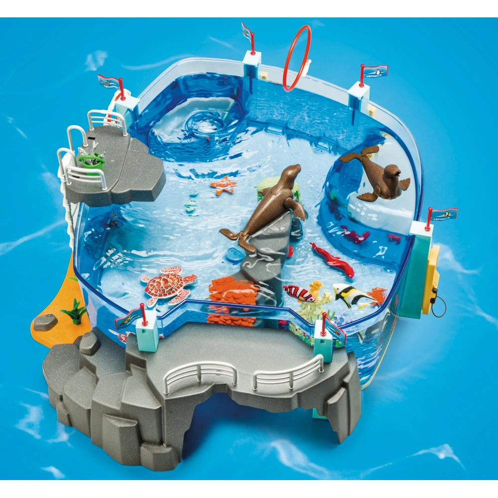 Playmobil 1.2.3 Toboggan Aquatique Avec Animaux Marins - Jeu De Bain Pour Enfants 18-36 Mois - 70637