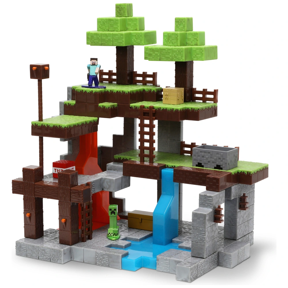 Minecraft Diecast Nano Figures Scene Overworld Smyths Toys UK