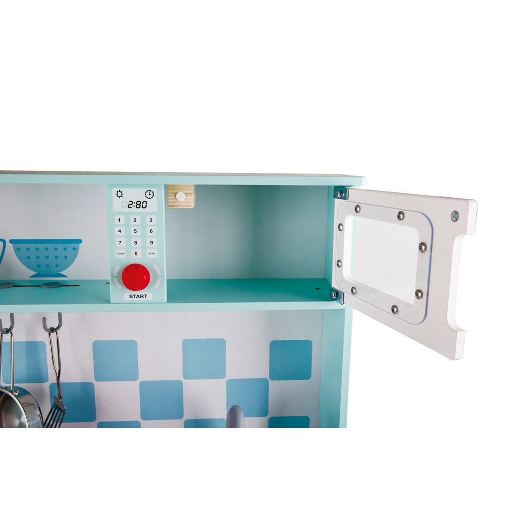 little chef blue wooden kitchen