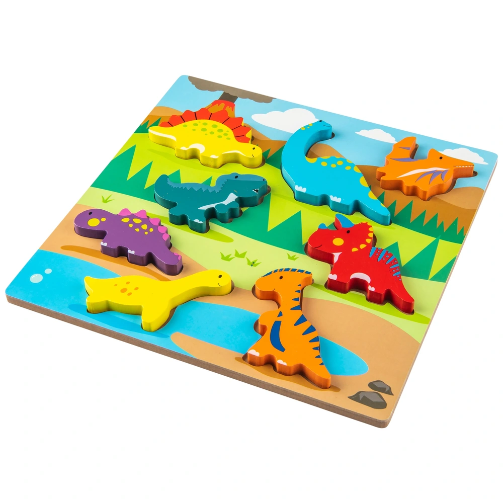 Chunky Wooden Dinosaur Shapes Puzzle Smyths Toys UK