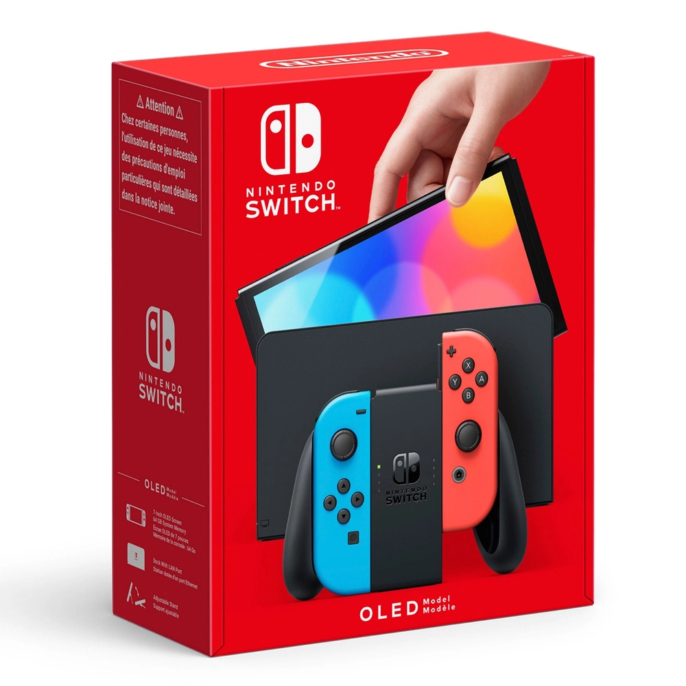 おまけつき ニンテンドースイッチSwitch Nintendo Switch Nintendo Switch OLED Neon Red/Blue | Smyths Toys UK