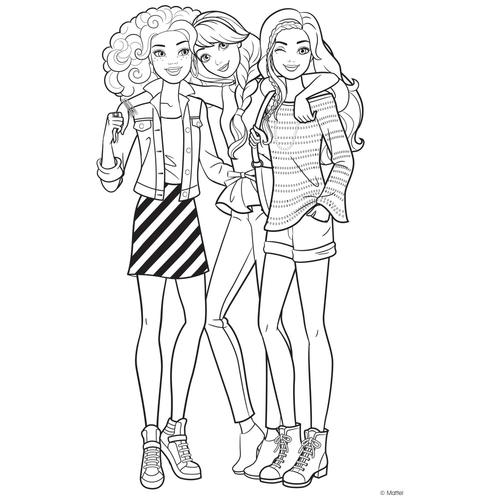 Barbie Friends Coloring Pages