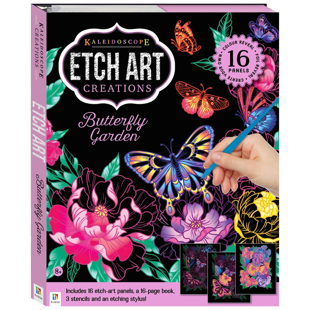 Kaleidoscope Etch Art Butterfly Garden Scratch Art Book