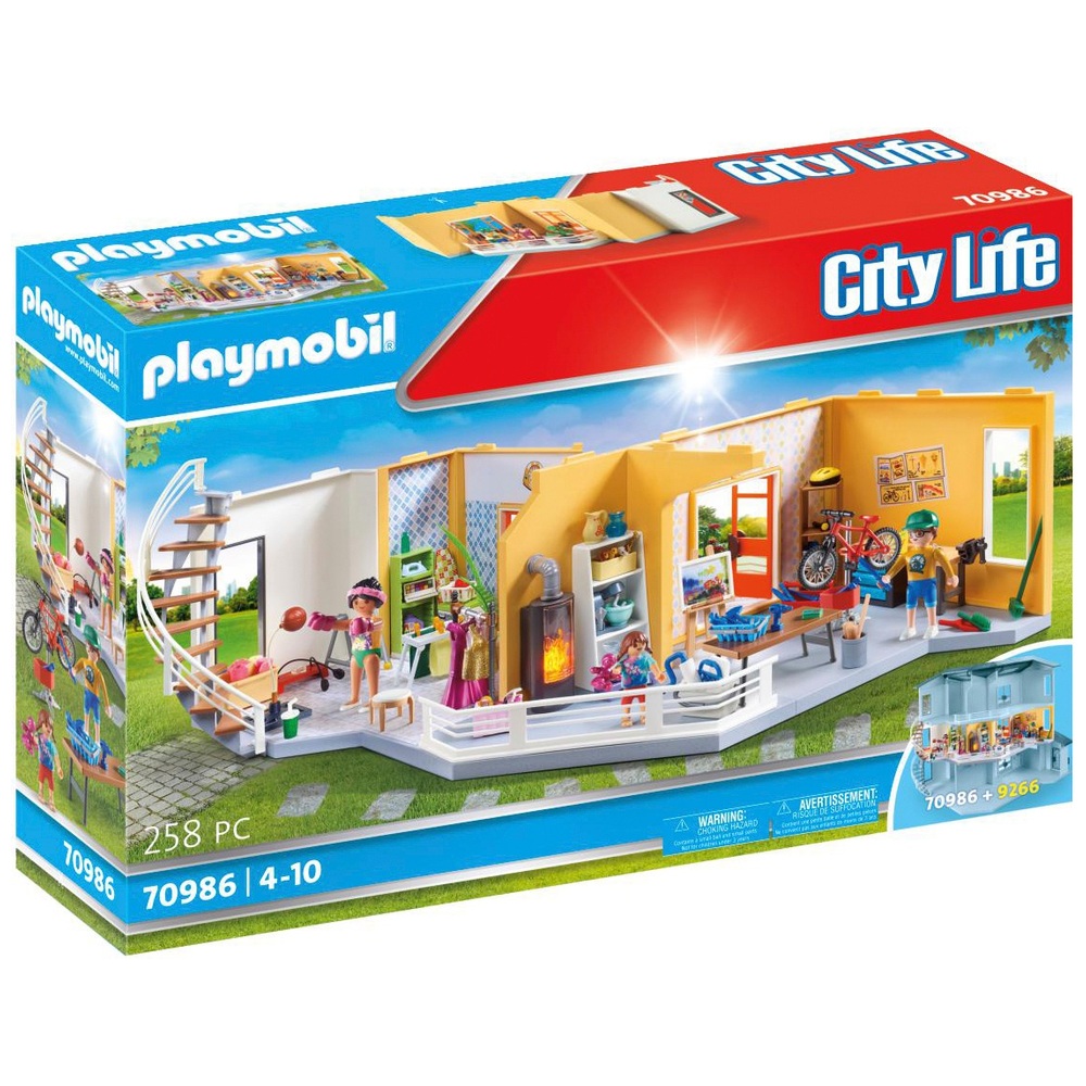 melk wit naaimachine grillen PLAYMOBIL City Life 70986 Verdiepinguitbreiding woonhuis | Smyths Toys  Nederland