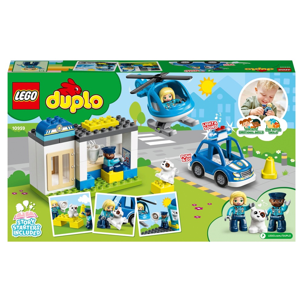 Langskomen chocola over het algemeen LEGO DUPLO Politie Set 10959 Politiebureau met helikopter en figuren set |  Smyths Toys Nederland