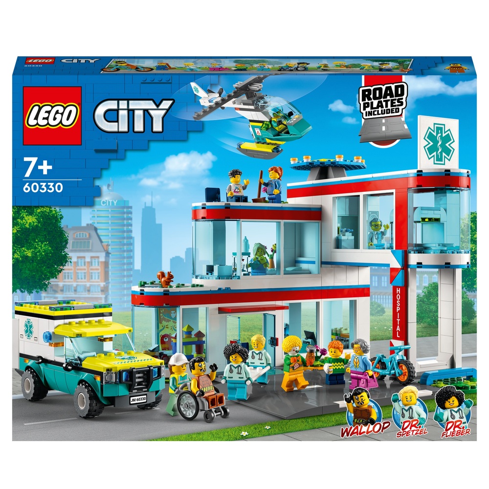 LEGO City 60330 Hospital Set with Ambulance Truck | Smyths Toys Ireland