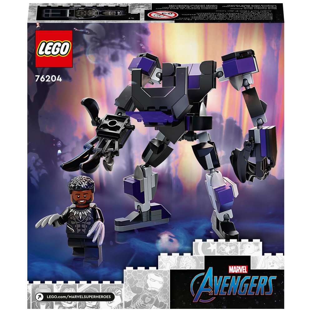 124 Pieces LEGO Marvel Black Panther Mech Armor 76204 Building Kit; Collectible Mech and Minifigure for Super-Hero Kids Aged 7+ 
