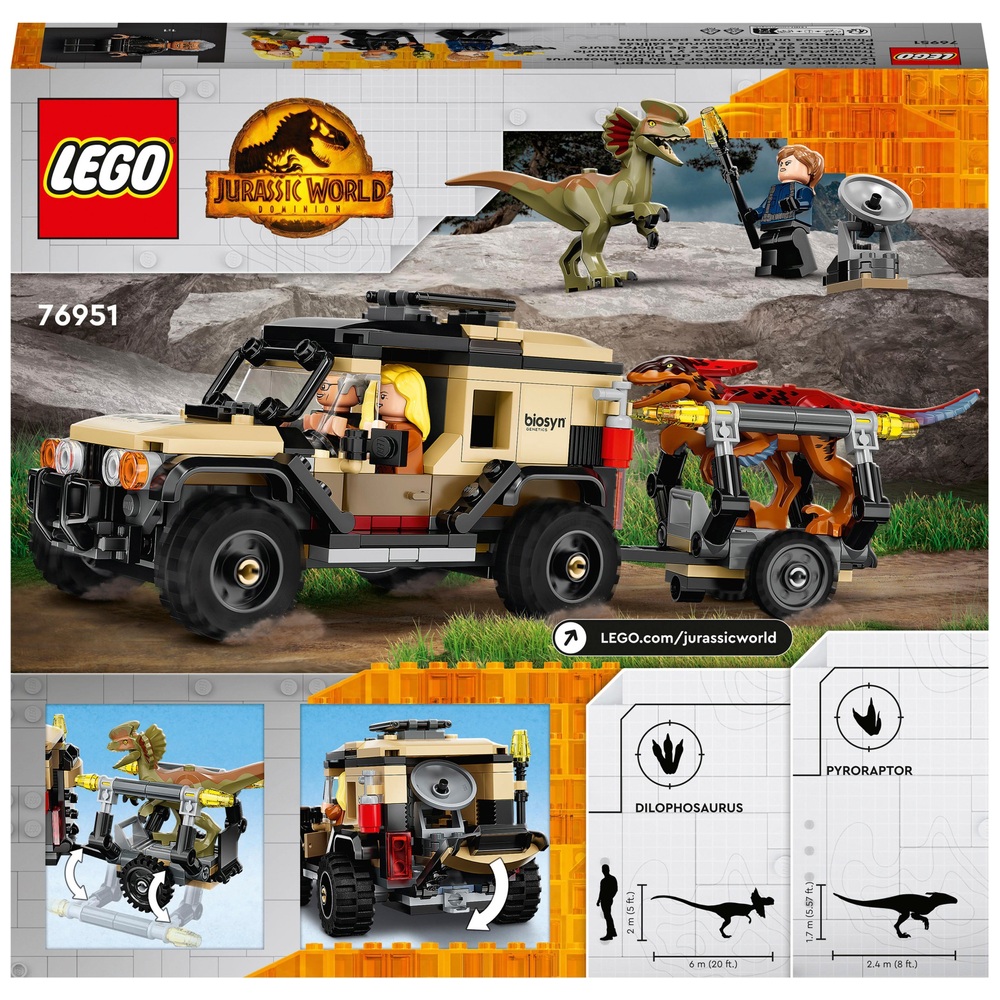LEGO Jurassic World Dominion Pyroraptor Dilophosaurus Transport 76951 ...