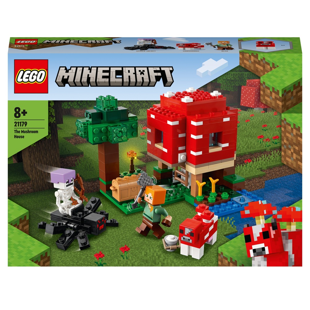 precoz mini Memorizar LEGO Minecraft 21179 The Mushroom House Toy for Kids | Smyths Toys UK