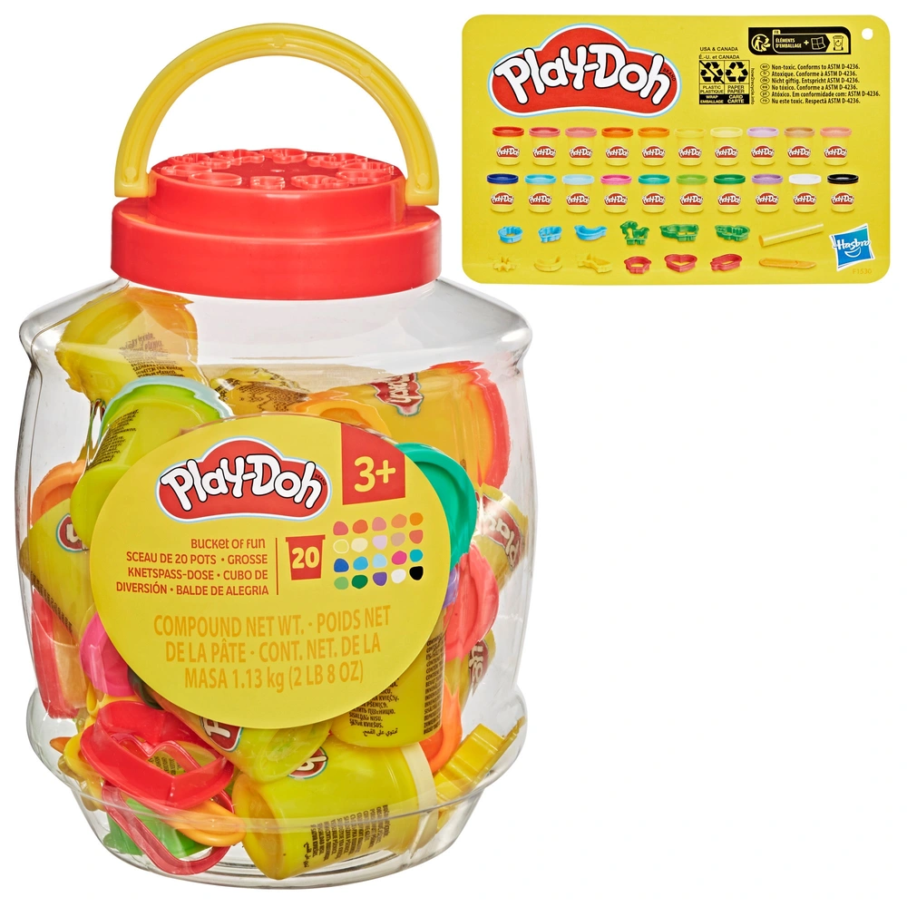 Play-Doh Set Bucket of Fun 20 Play-Doh Tubs and 14 Accessories
