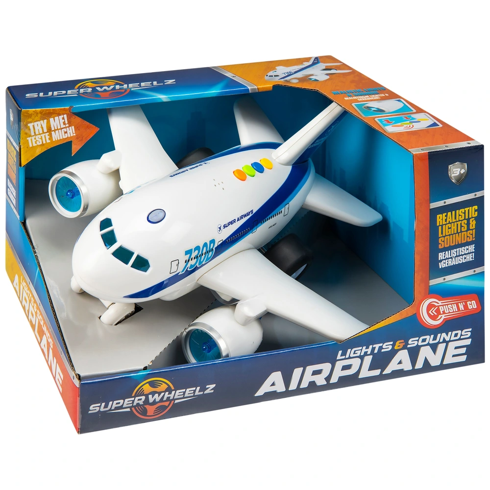 Super Wheelz Flugzeug mit Licht & Sound 1:120 | Smyths Toys sterreich