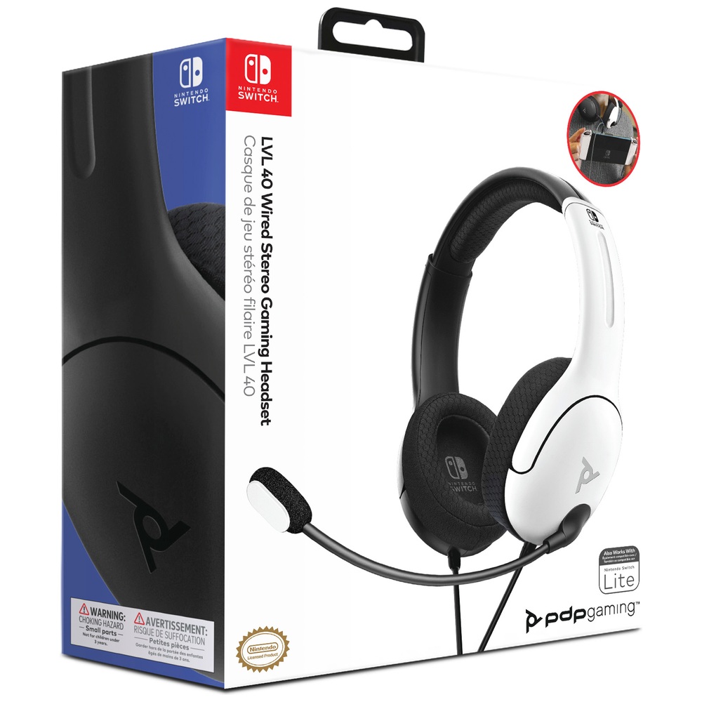 PDP Gaming Lvl40 Wired Stereo Headset for Nintendo Switch (Black)