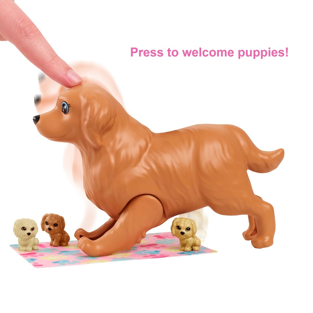 fonds gebed zeker Barbie pop blond met hond en puppy's | Smyths Toys Nederland