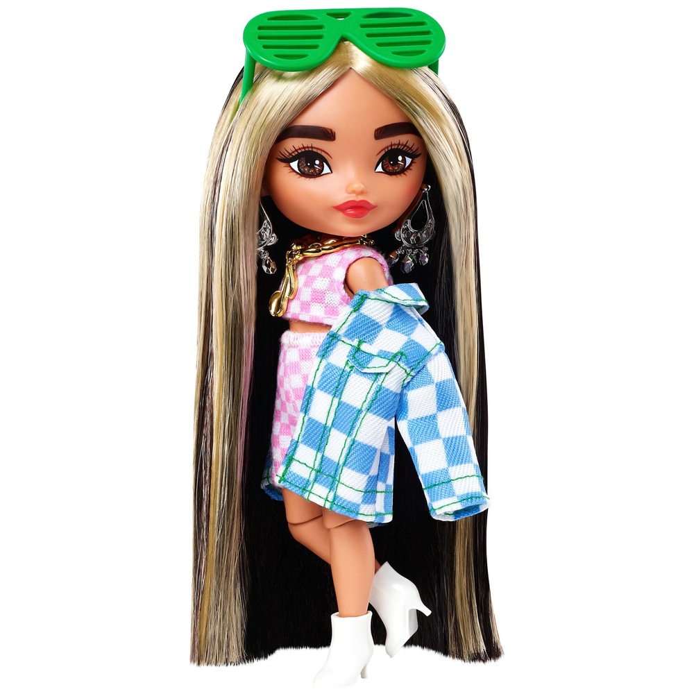 Barbie Extra Minis Doll in Checkered Fashion with Boombox Smyths Toys UK