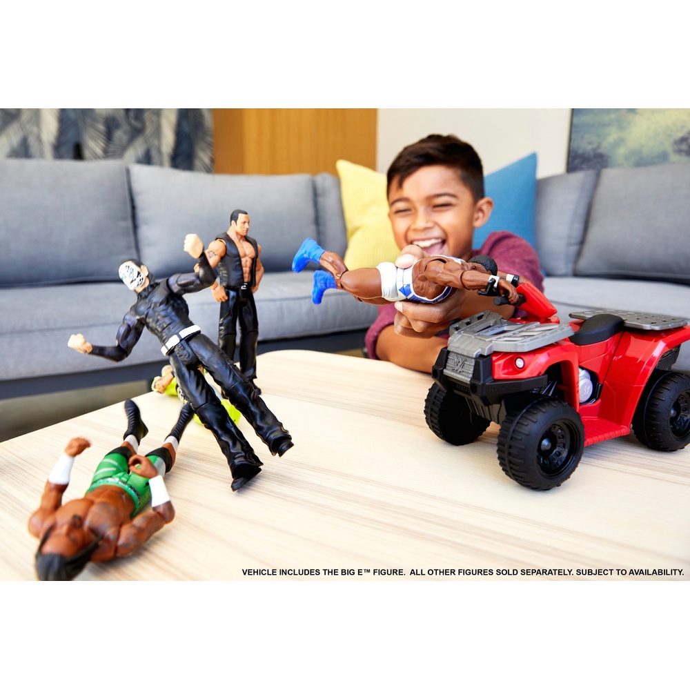 Mattel WWE - Figuras de acción Wrekkin Slam N Spin ATV Breakaway Car con  Big E de 6 pulgadas figura de juguete para niños y coleccionistas