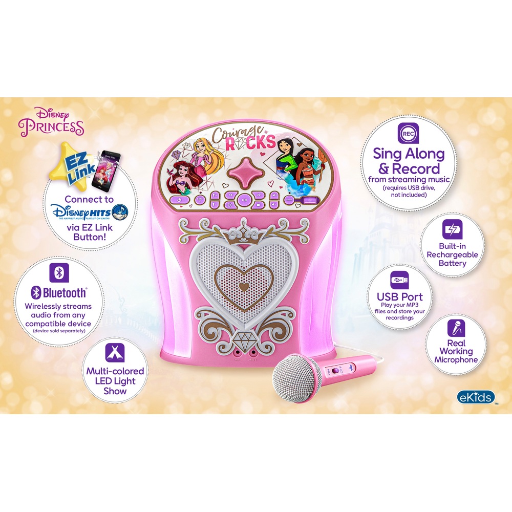 Disney Princess Ez Link Bluetooth Karaoke Machine Smyths Toys Uk