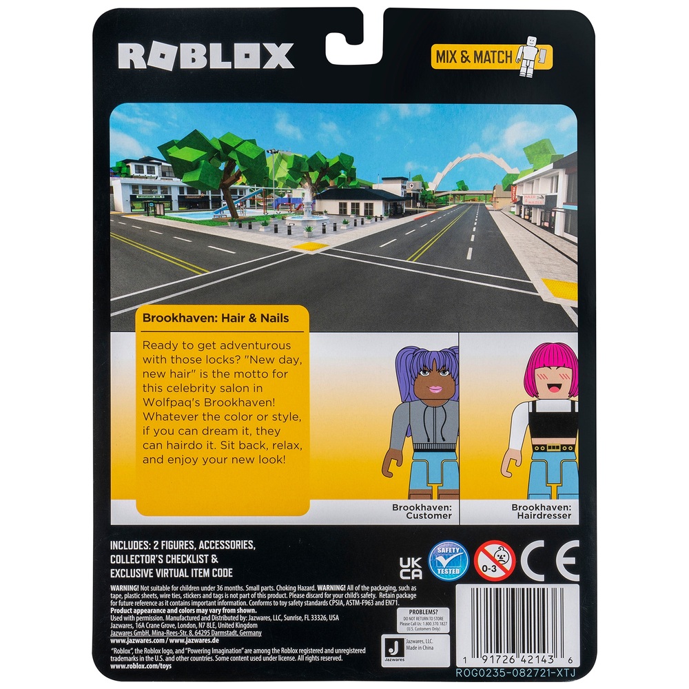Roblox - 2 Bonecos de 7cm - Brookhaven: Hair And Nails - Sunny