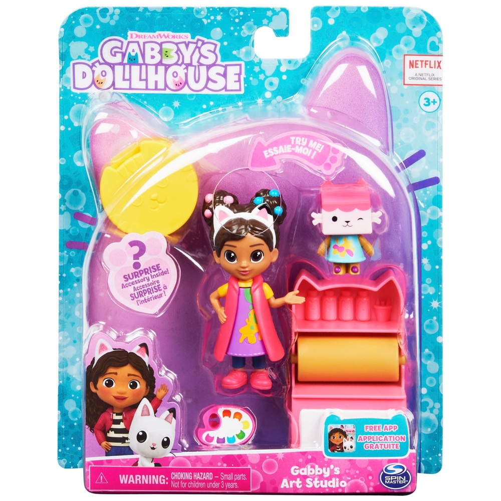 Ensemble de jeu poupée Gabby's Dollhouse Art Studio poupée Gabby et boîte  pour bébé chat ensemble de 6 pièces 778988374139