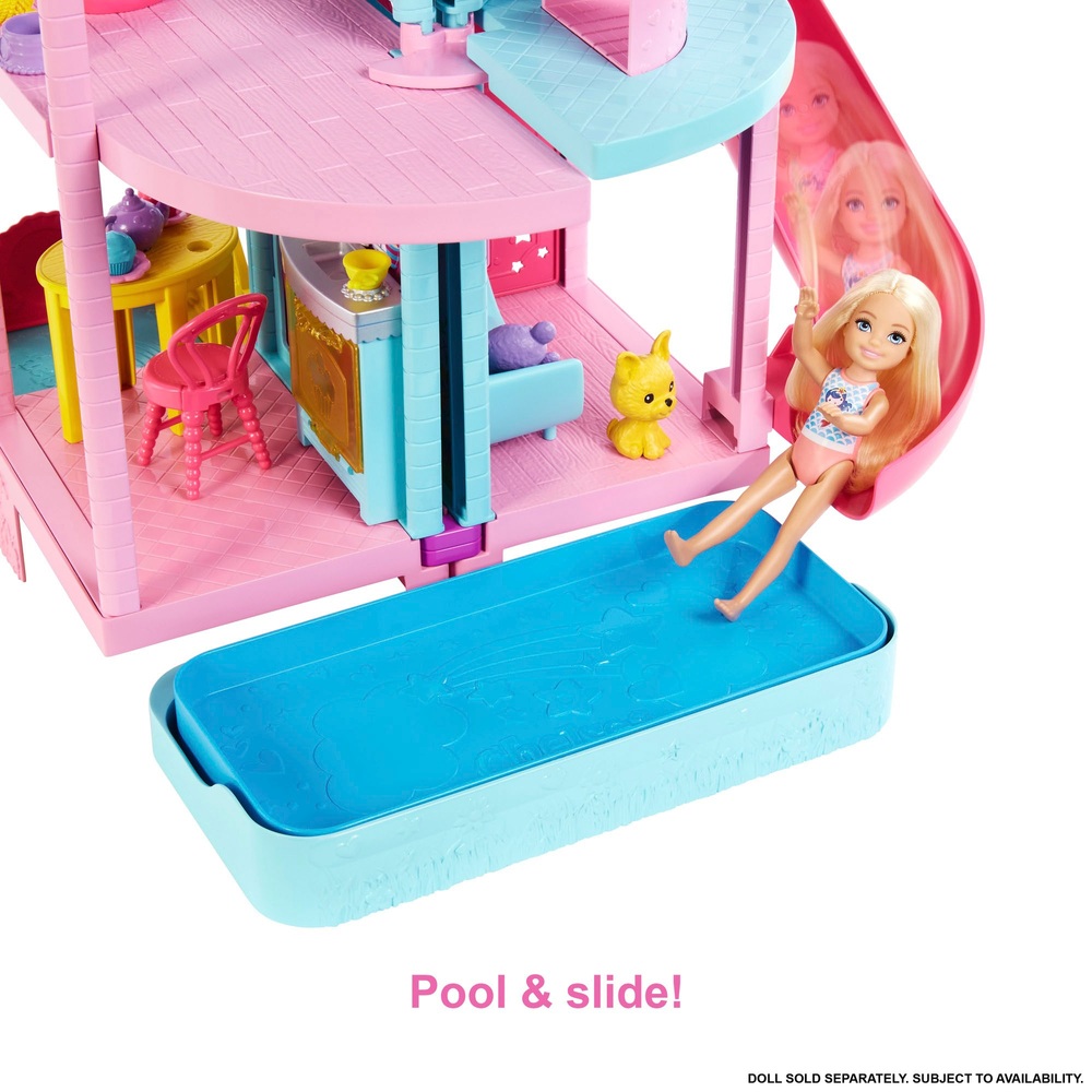 Ladder visie Kast Barbie Chelsea speelhuis met accessoires en dieren | Smyths Toys Nederland