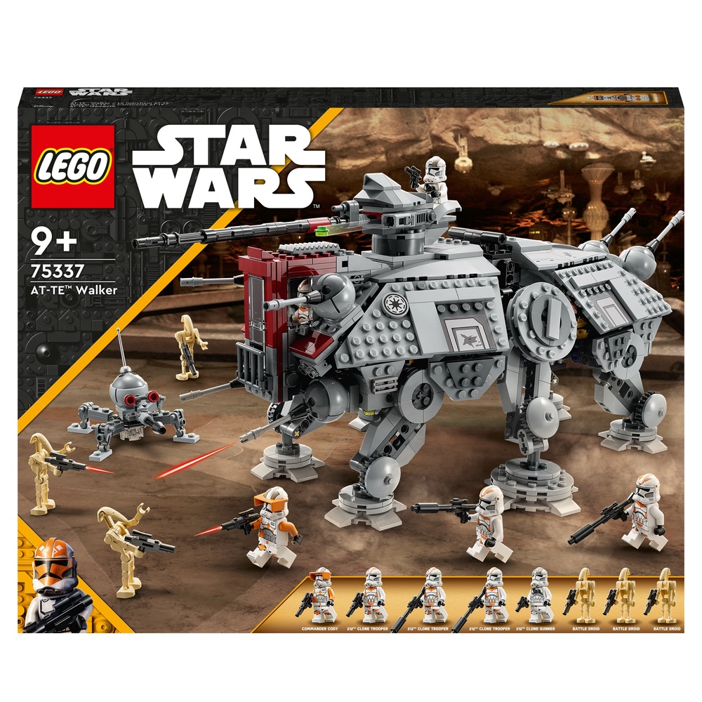 lysere Forholdsvis Disse LEGO Star Wars 75337 AT-TE Walker Set with Droid Figures | Smyths Toys UK