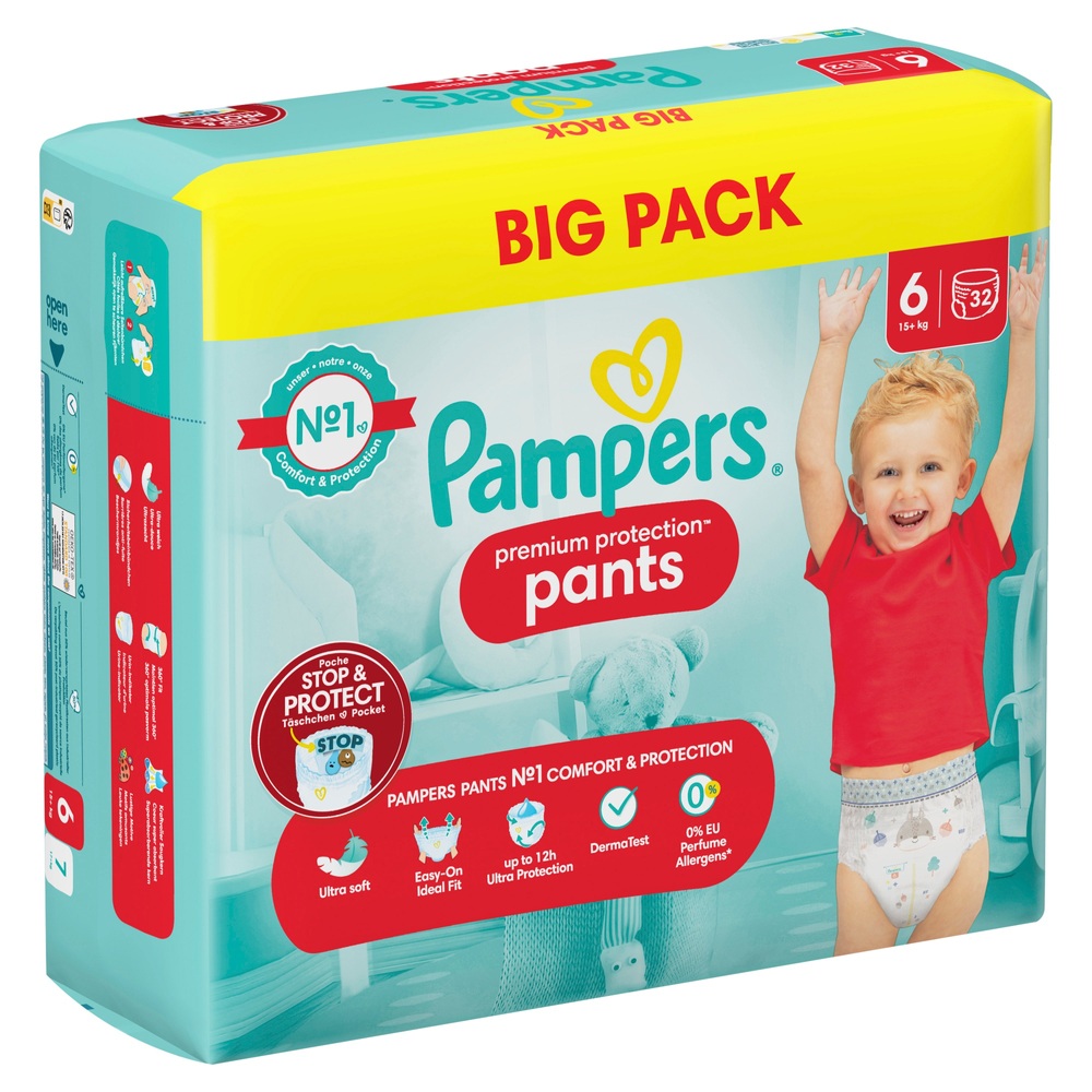 Pampers Windeln Premium Protection Pants Größe 6, Big Pack