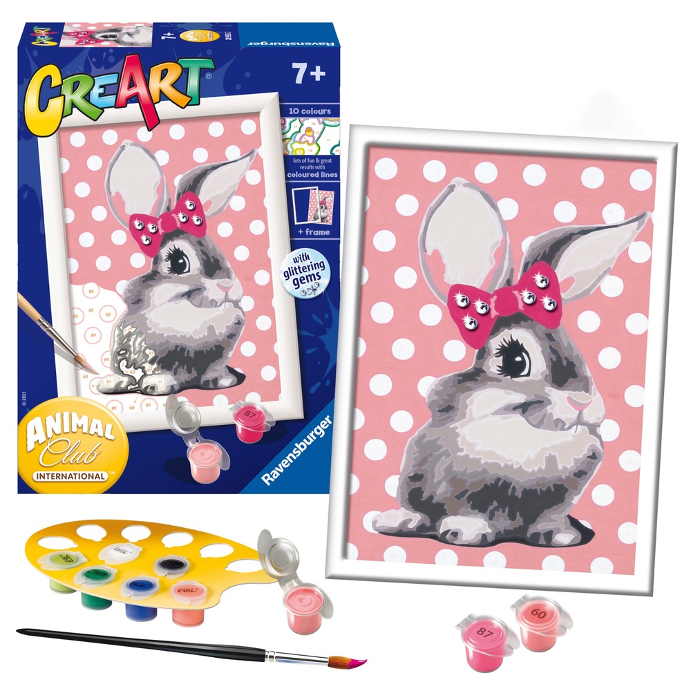 Ravensburger CreArt Paint by Numbers Cuddly Bunny Smyths Toys UK
