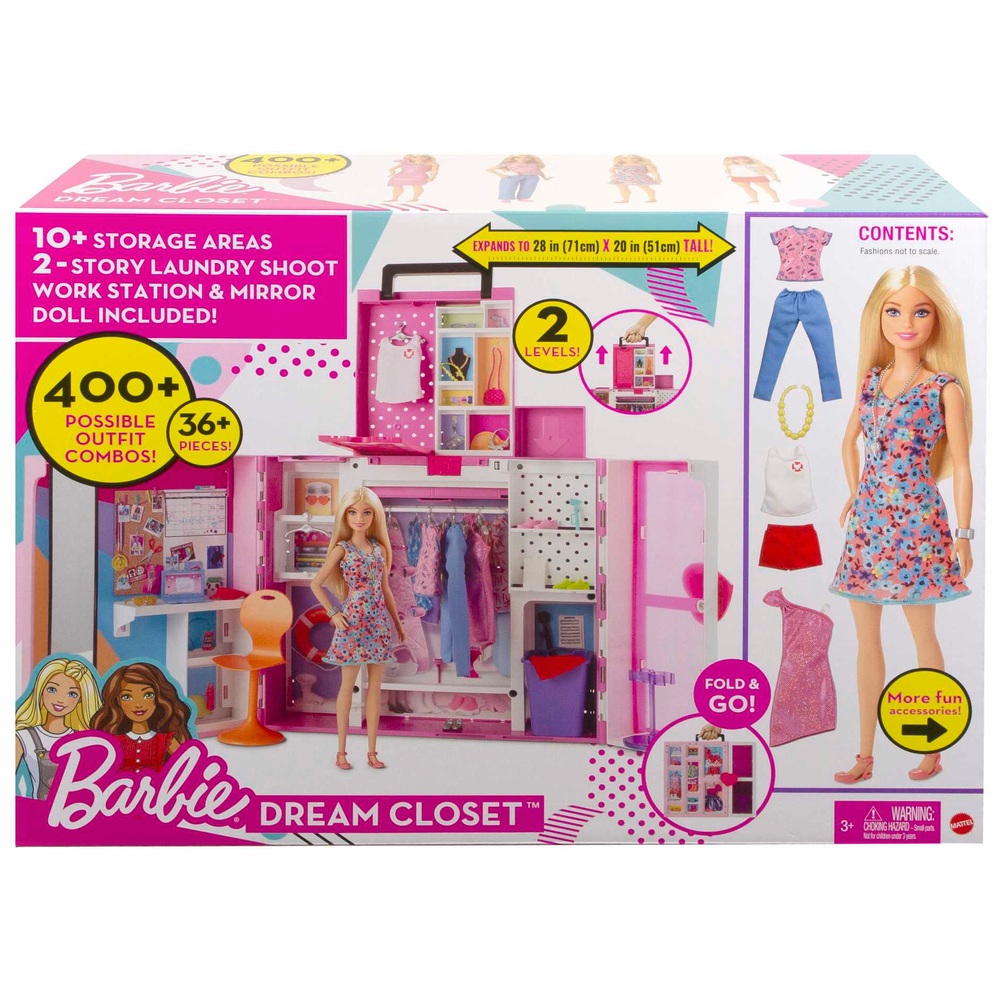 Barbie - Dressing de Rêve avec Poupée et Accessoires