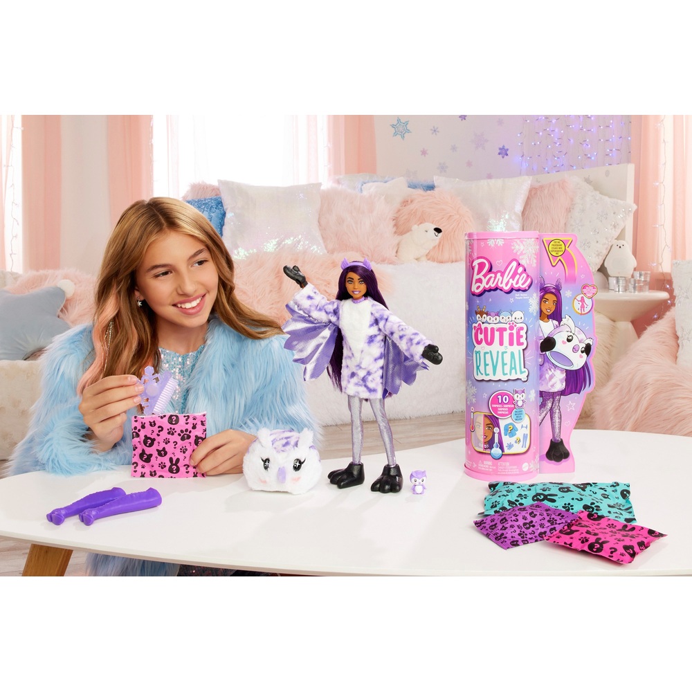 Barbie Cutie Reveal Doll with Owl Plush Costume and 10 Surprises ...