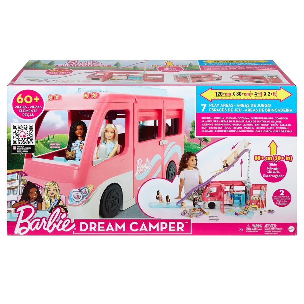 Barbie Wohnmobil Super Abenteuer-Camper mit Zubehör und Wasserrutsche