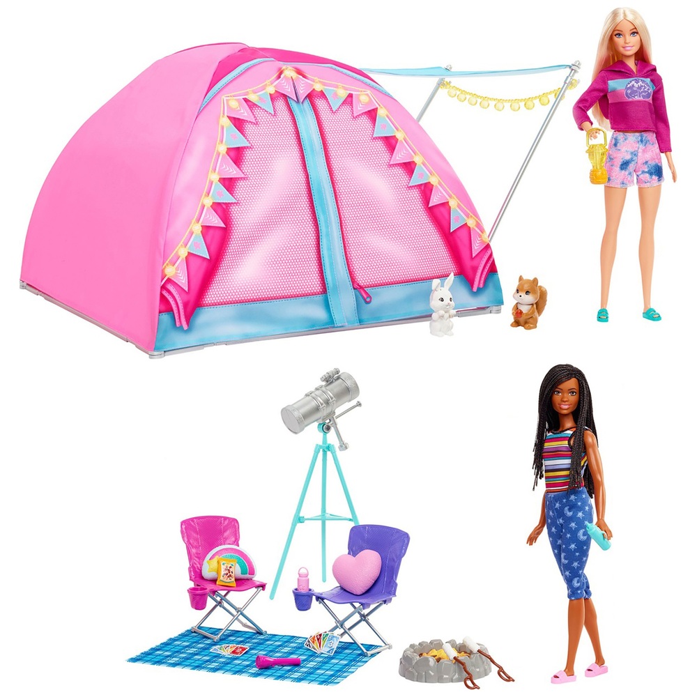 BARBIE Poupée Barbie coffret camping pas cher 
