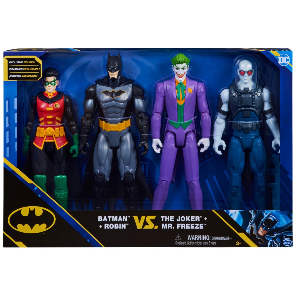 DC Comics: Batman & Robin Vs. The Joker & Mr. Freeze 30cm Action Figure 4  Pack | Smyths Toys Ireland