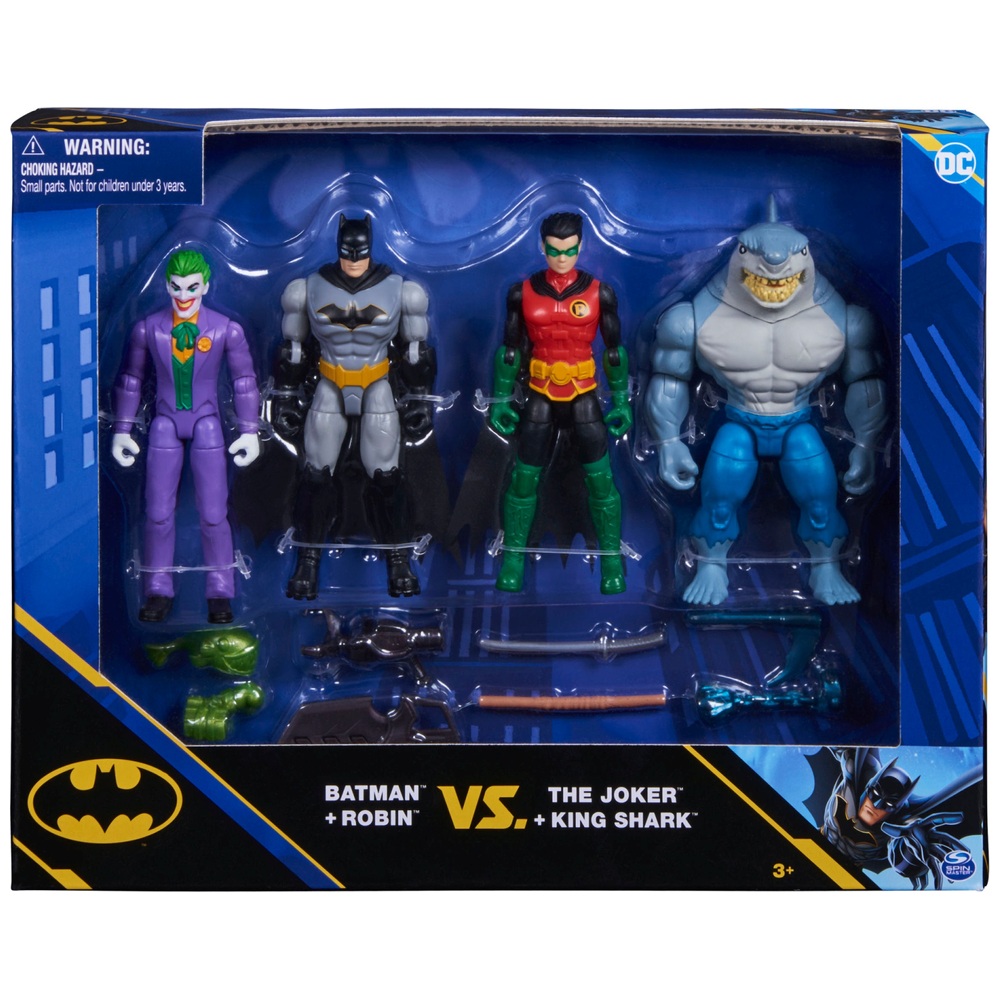 DC Comics 10cm Action Figure 4 Pack With Batman And Robin Vs. The Joker ...