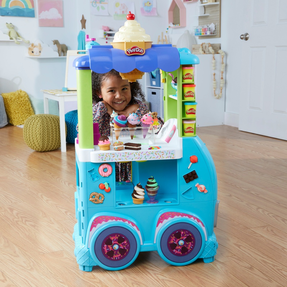 oogopslag Kinderrijmpjes veld Play-Doh boetseerset grote ijscowagen voor kinderen met ijsmachine als  speelwereld | Smyths Toys Nederland