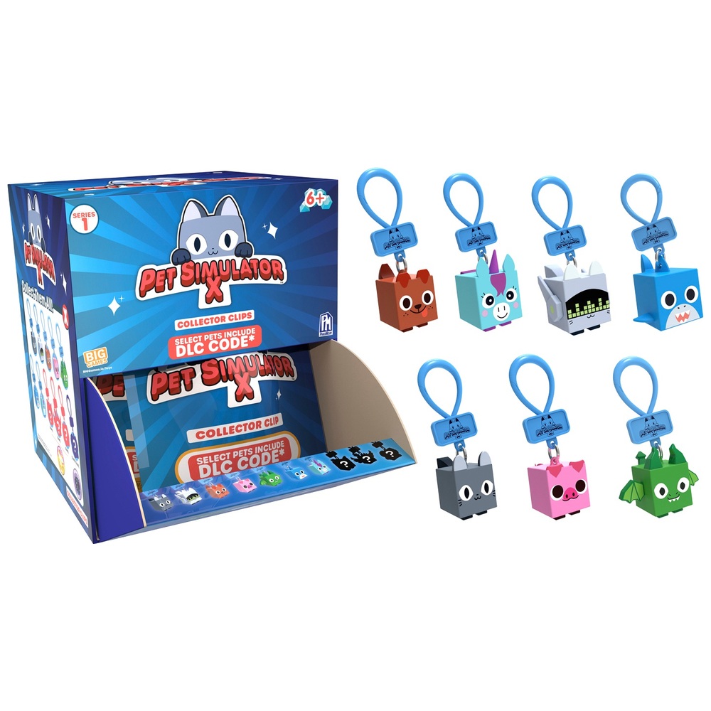  PET Simulator X - Mystery Pet Minifigure Toys with Collector  Clip - Blind Bags 24 Pack Box and Chance of DLC Code - Surprise Collectable  : Toys & Games