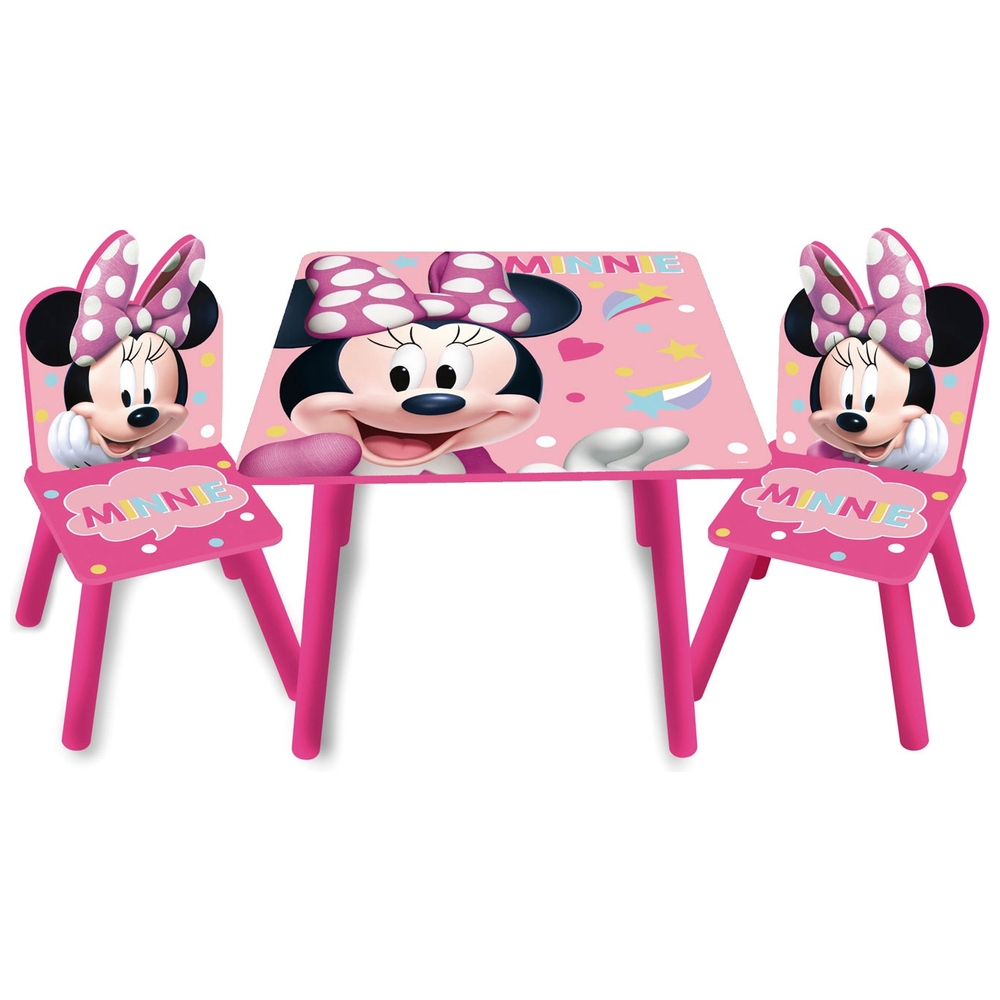 verdacht vice versa Schuldenaar Disney Minnie Mouse kindertafel met stoelen uit hout 3-delig roze | Smyths  Toys Nederland