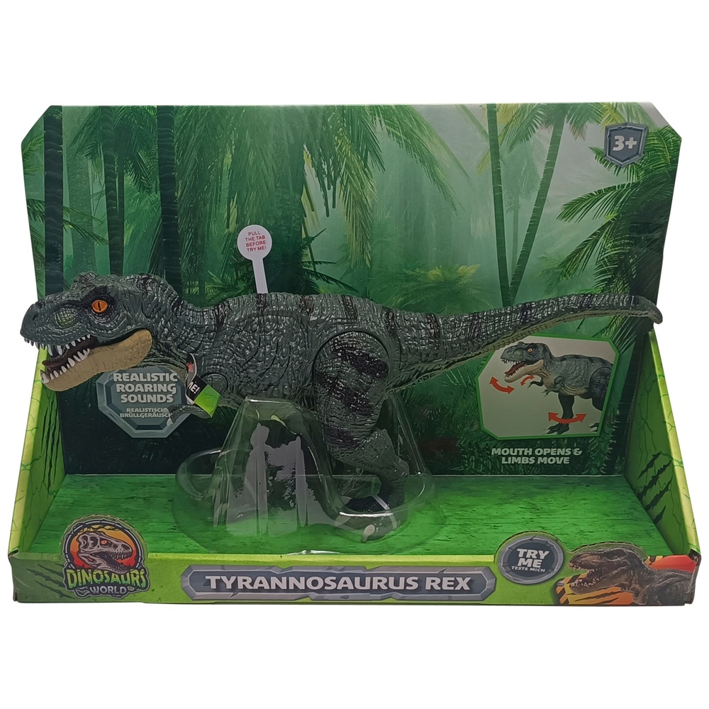 T-Rex Dinosaure Géant 45cm Marron Lumières Sons Mouvements Figurine Jouet