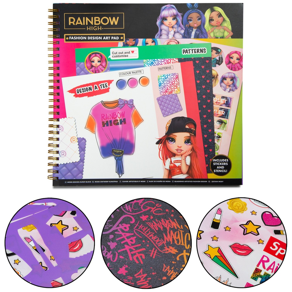 Horizon Group USA Rainbow High Fashion Sketchbook, Color & Create Fashion  Looks, Includes Sketchbook, Fun Sleepover Activity, Travel Set, Fashion