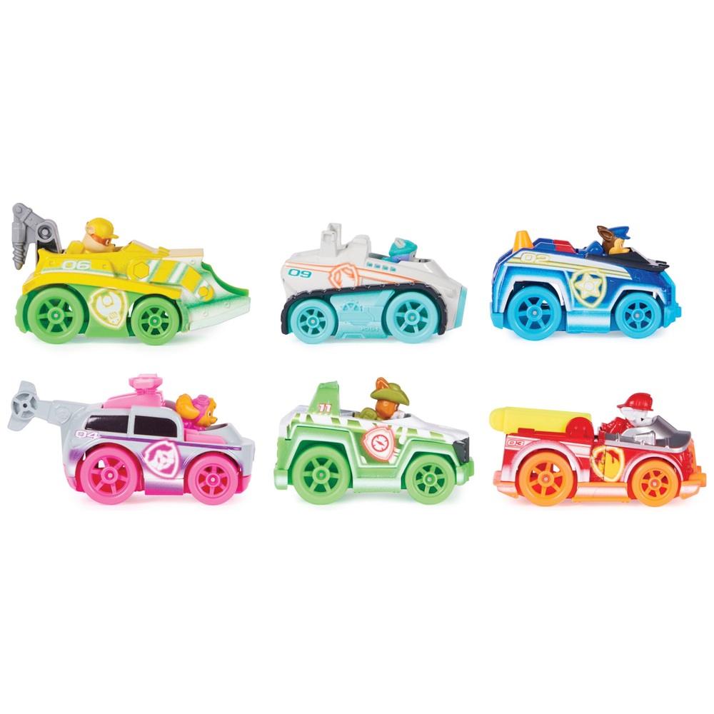 PAW Patrol 1:55 True Metal Neon Rescue Vehicles 6 Pack | Smyths Toys UK