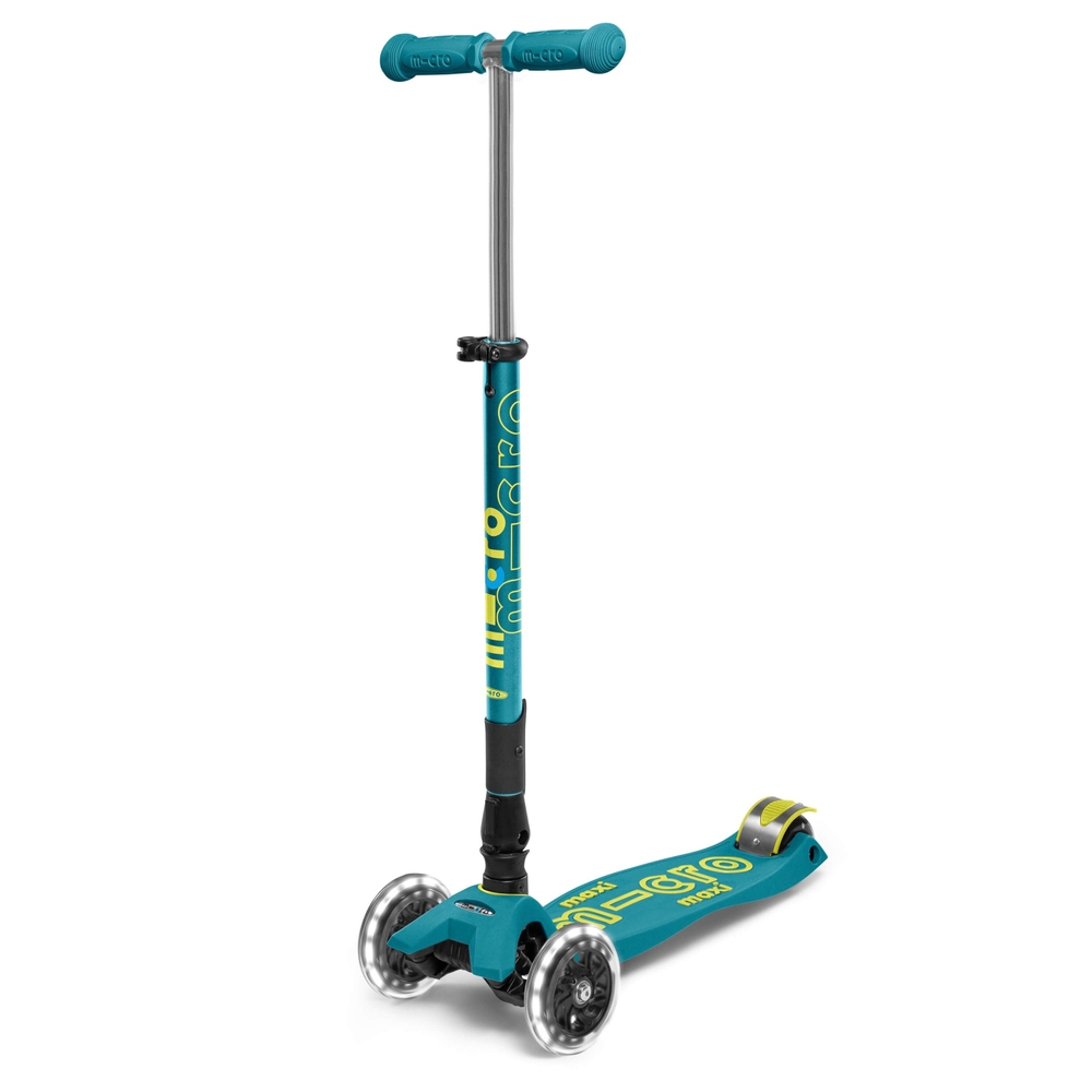 Maxi Micro Deluxe LED Foldable Green Scooter | Smyths Toys Ireland