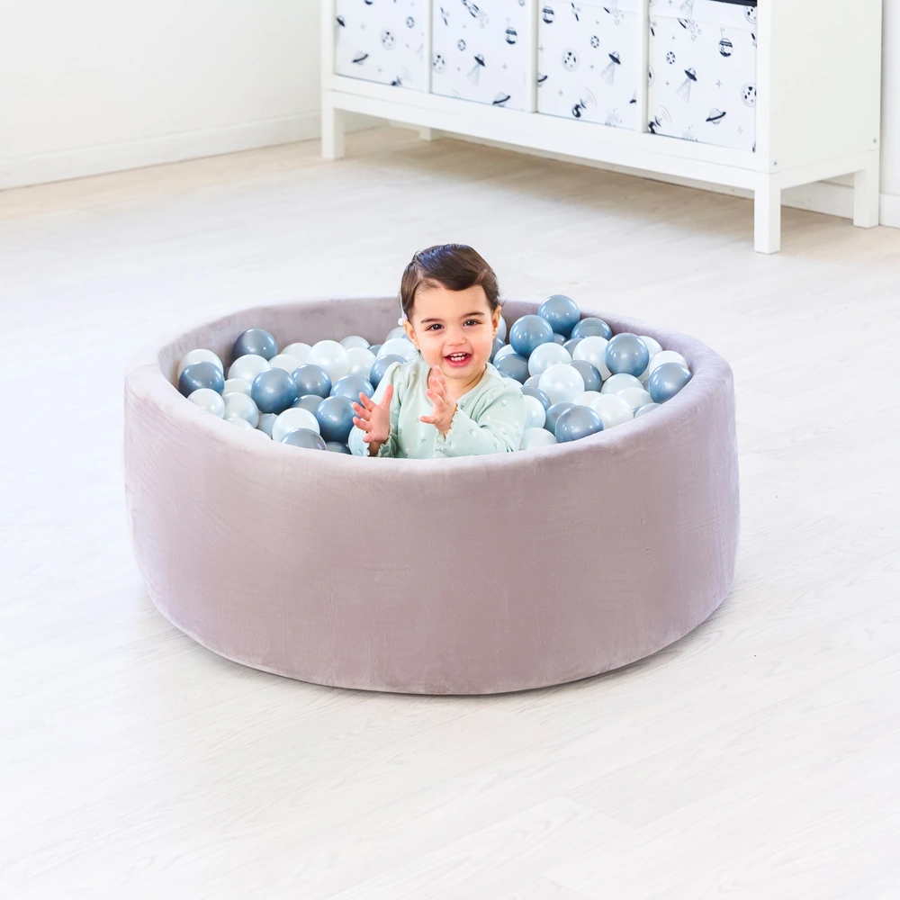 Play Factory Foam Ball Pit with 120 Balls Grey Smyths Toys UK