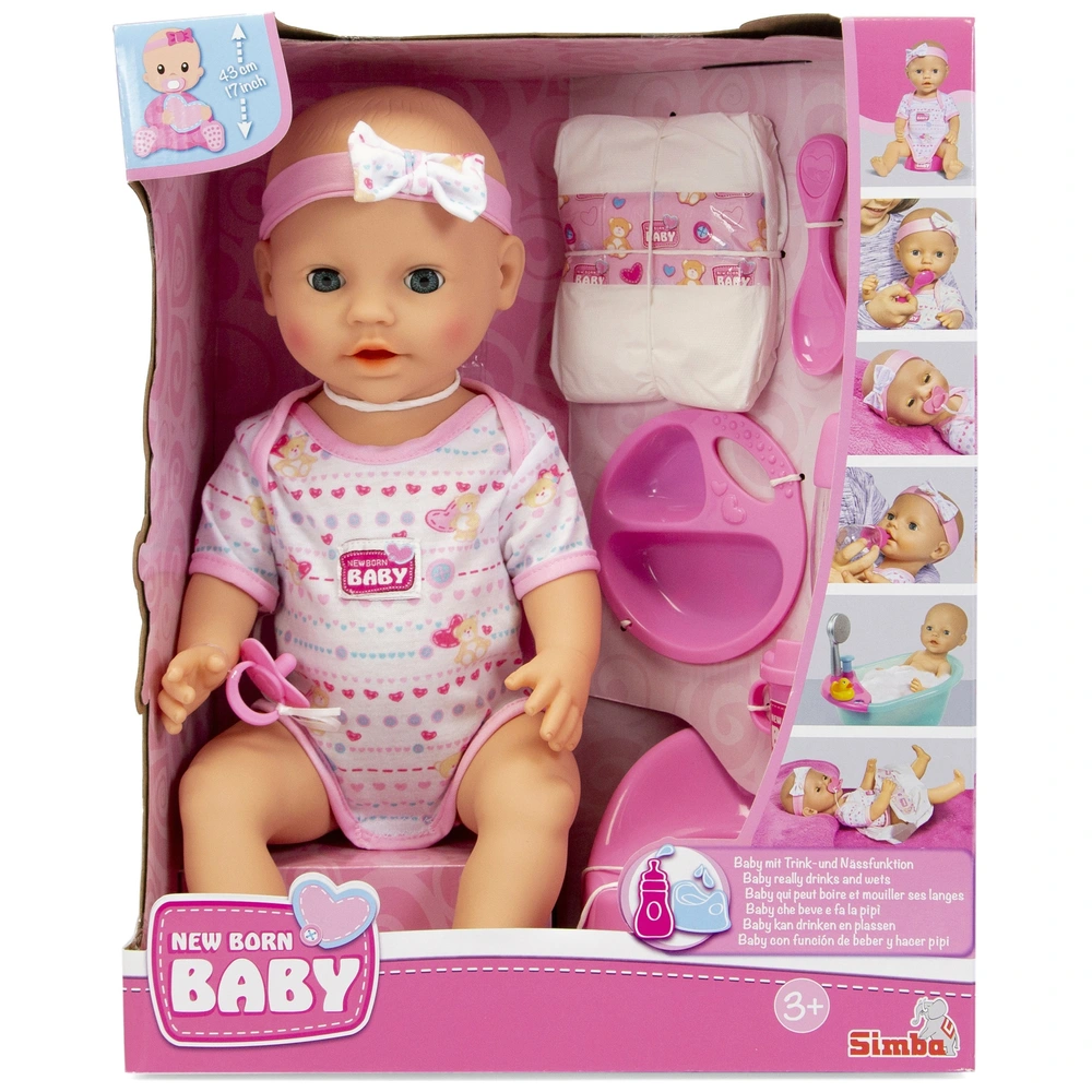 Newborn Baby Doll with Potty and Accessories Set Smyths Toys UK